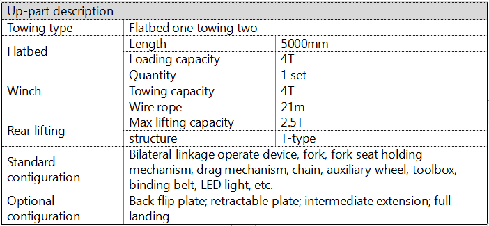 DONGFENG 4 ton Flatbed Towing Truck