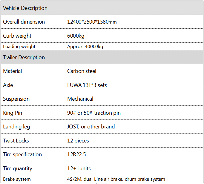 40FT Container Semi Trailer