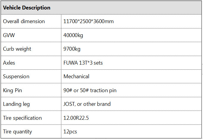 45cbm Fuel Tanker Semi-trailer Specification