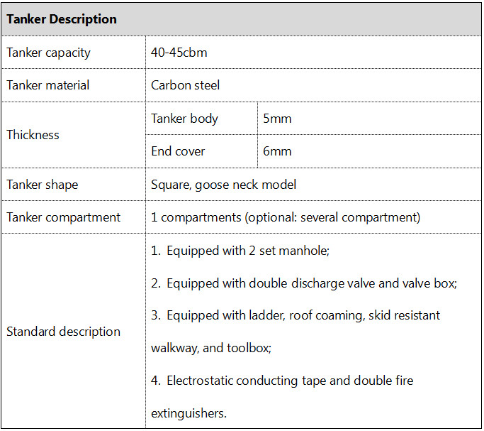 45cbm Fuel Tanker Semi-trailer Specification