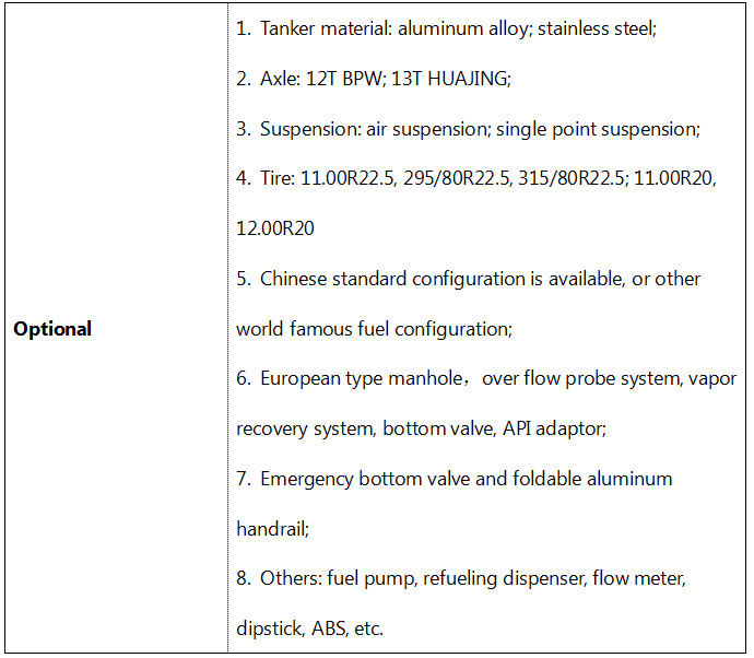 45cbm Fuel Tanker Semi-trailer Specification